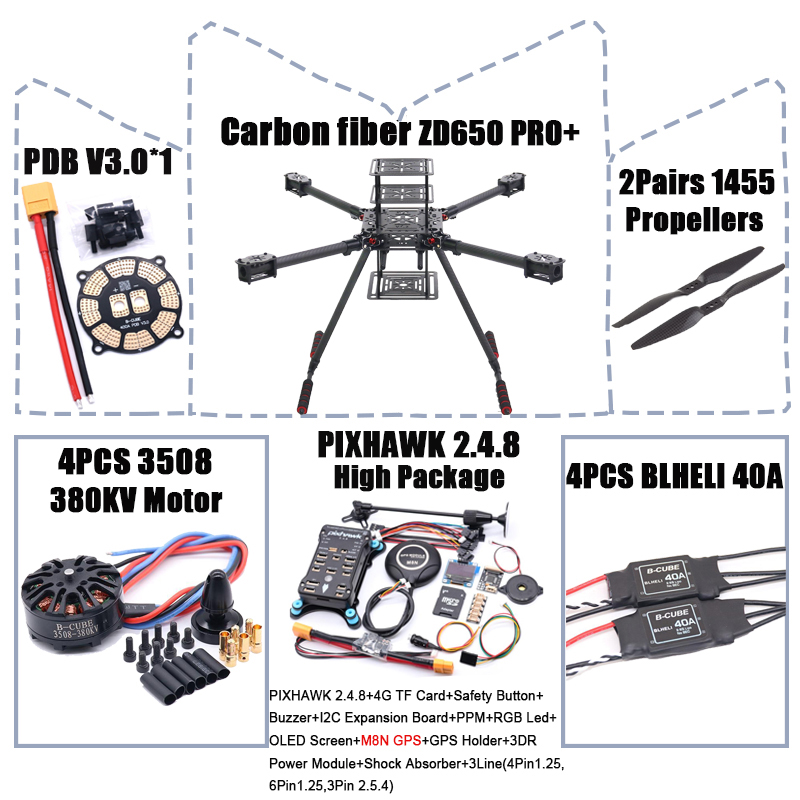 RCtoSky ZD650 PRO+ 650mm Ardup - Heavy Lift Drone Frame 评论和价格
